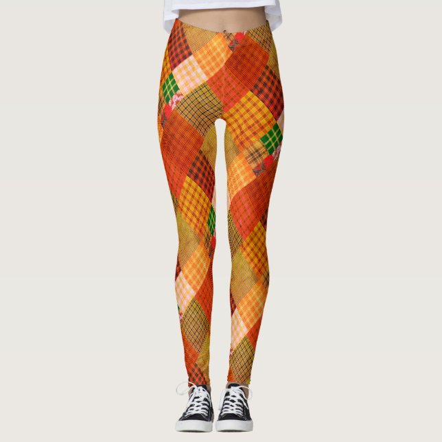 Leggings Patchwork de courtepointe rustique (Devant)