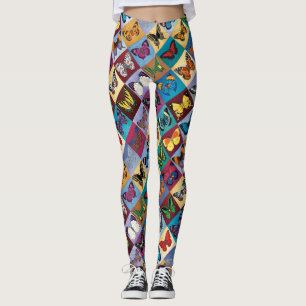 Leggings Patchwork de papillon