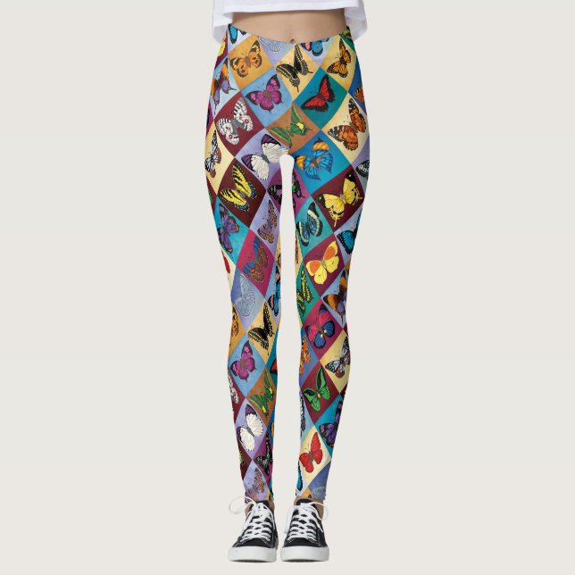 Leggings Patchwork de papillon (Devant)