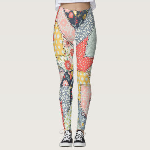 Leggings Patchwork Floral : Ornement Vintage