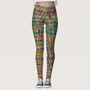 Leggings Patchwork géométrique coloré abstrait