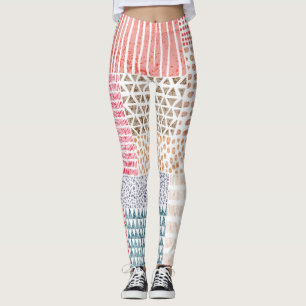 Leggings Patchwork Style mignon Motif Doodé