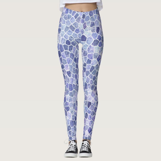 Leggings Pâte bleu pâle Motif Terrazo (Devant)