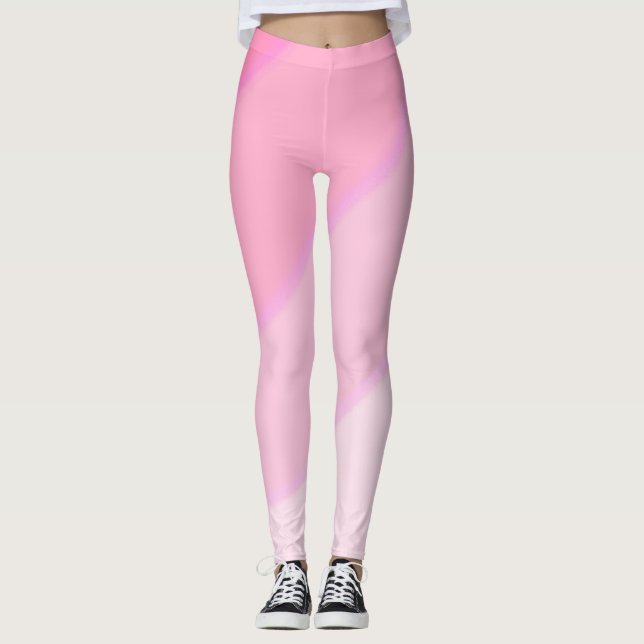 Leggings Pâtel motif à flûte foncé rose (Devant)