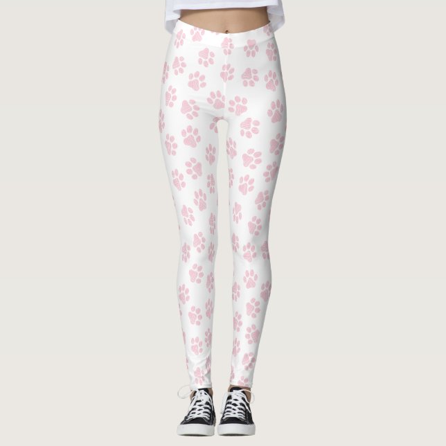 Leggings Pâtes de chien, Pâtes de chien, Bébé Pâtes roses (Devant)