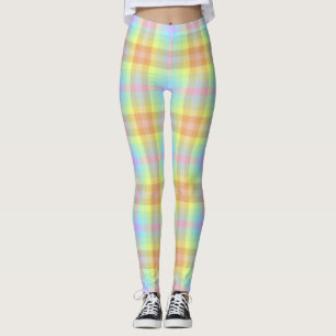 Leggings Pâtes Plaid Pastel Arc-en-ciel