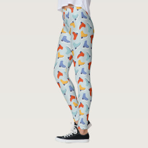 Leggings Patinage de glace coloré Motif d'hiver