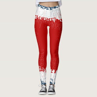 Leggings Patriotic Liberty Square Red White & Blue