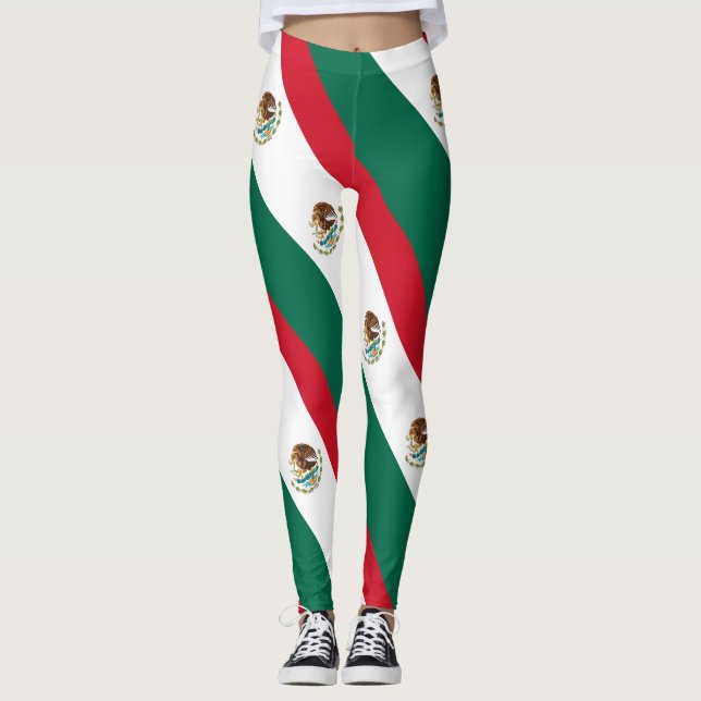 Leggings Patriotique mexicain de drapeau du Mexique (Devant)