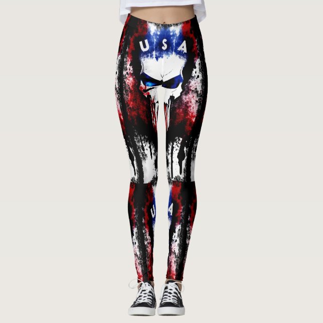 Leggings Patriotique Punisher (USA) (Devant)