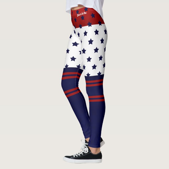 Leggings Patriotique rouge blanc et bleu (Gauche)