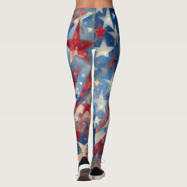 Leggings Patriotique rouge, blanc et bleu 4 juillet (Dos)