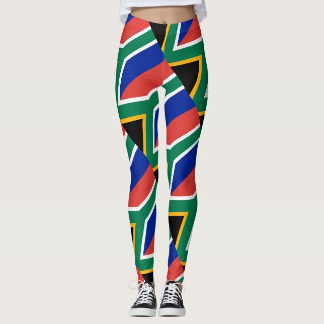 Leggings Patriotique sud-africain de drapeau de l'Afrique (Devant)