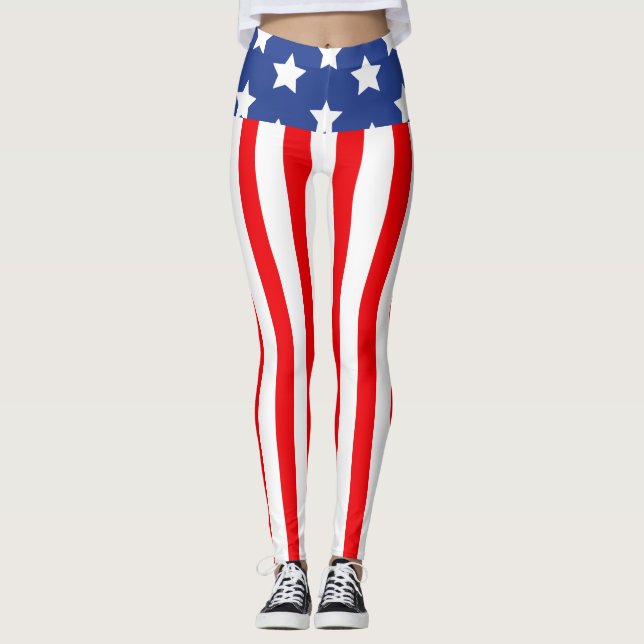 Leggings patriotiques taille haute (Devant)