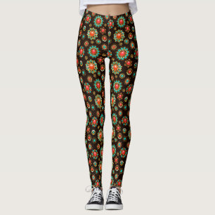 Leggings Pattern de Ethnic Brooches Seamless