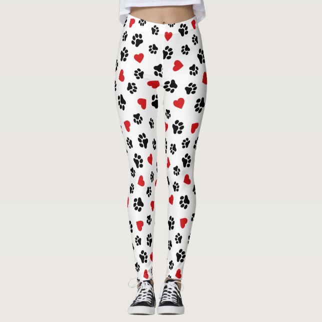Leggings Pattes & Cœurs – Amour pour les chiens (Devant)