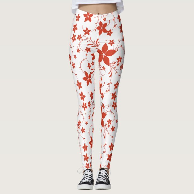 Leggings Pattes florales de femmes (Devant)