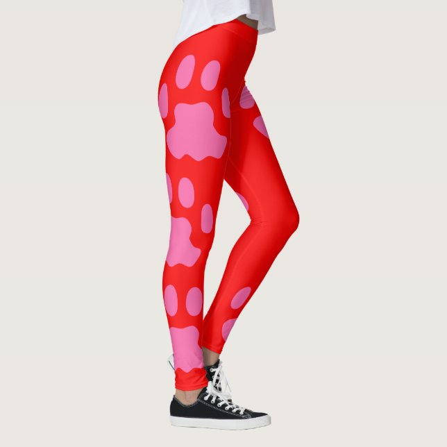Leggings Pattes roses Jambes rouges (Droite)