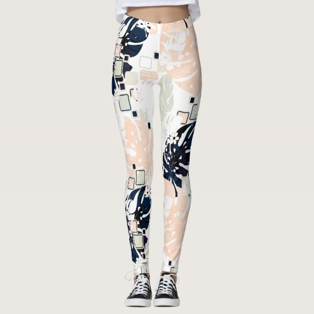 Leggings Paume de la jungle tropicale feuille (Devant)