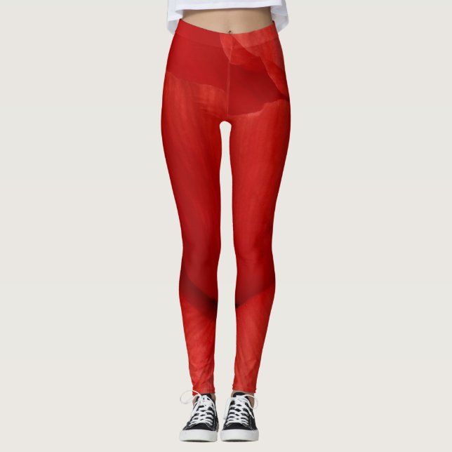 Leggings Pavot rouge Leggins (Devant)