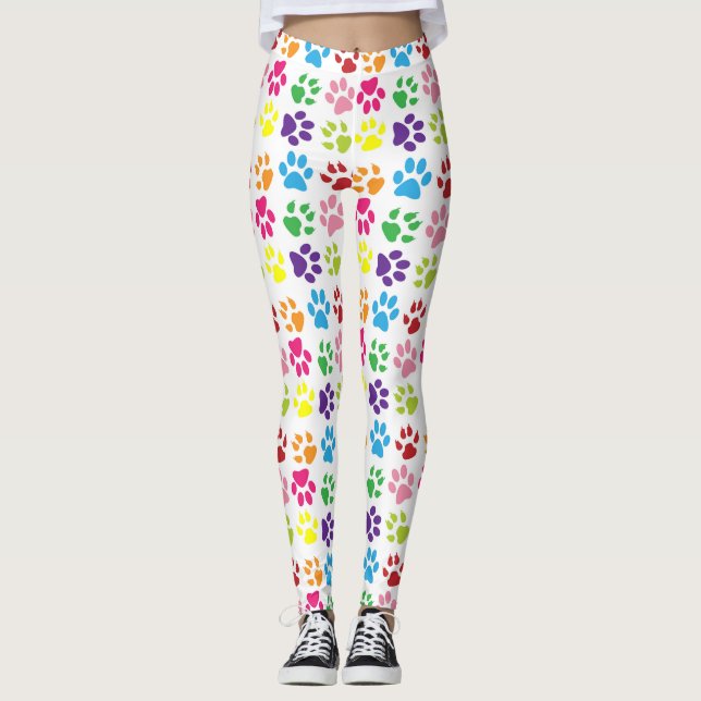 Leggings Paws Colorés, Paws Chiens, Paws Chat (Devant)