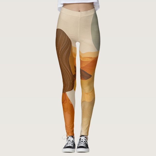 Leggings Paysage Abstrait de Boho (17) (Devant)