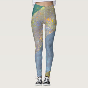 Leggings Paysage marin abstrait Vagues fracturées 16