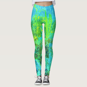 Leggings Paysage verdoyant et bleu du jardin