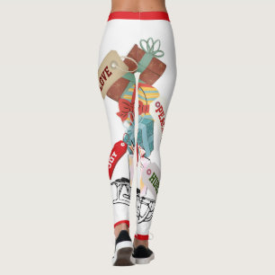 Leggings Peace Love Joy Festive moderne Noël