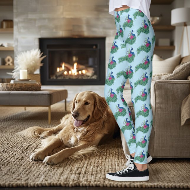 Leggings Peacock Blue Lotus Fleur Henné (Créateur téléchargé)