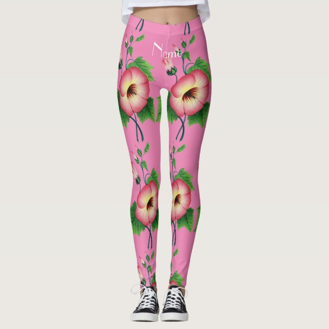 Leggings Pearly Pink Flowers Thunder_Cove (Devant)