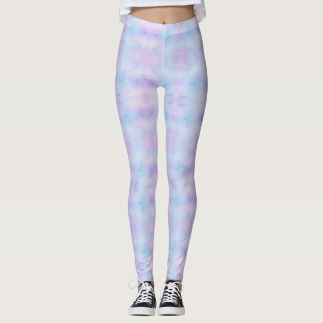 Leggings Pearly Psychedelic Pastel Lavender bleu rose (Devant)