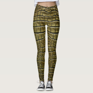 Leggings Peau de crocodile Imprimer Legs Brown et Pantalons