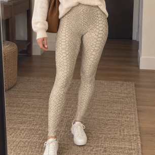 Leggings Peau de reptile beige