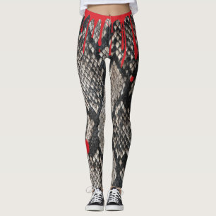 Leggings Peau de serpent de python de Halloween - sang