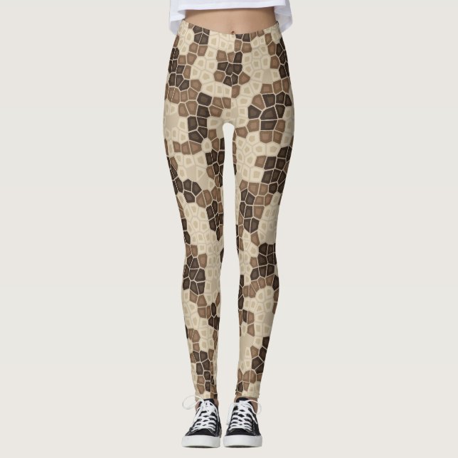 Leggings Peau de serpent python Bone & Espresso (Devant)
