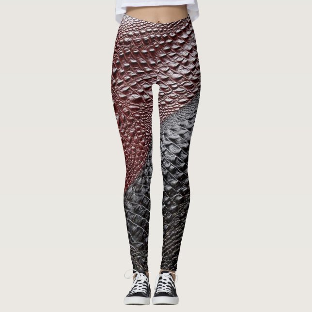 Leggings Peau de serpent texturée (Devant)