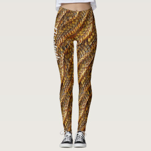 Leggings Peau de serpent vert et or design ombre