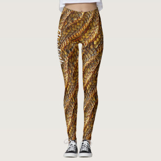 Leggings Peau de serpent vert et or design ombre