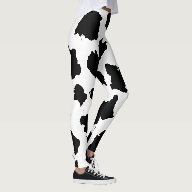Leggings Peau de vache Motif noir et blanc (Droite)