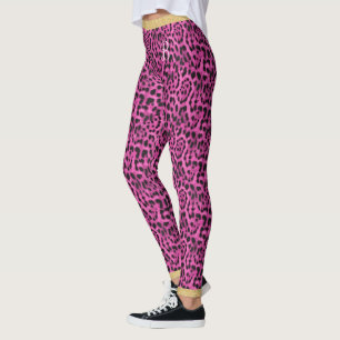 Leggings Peau Jaguar rose Imprimer Parties scintillant or C