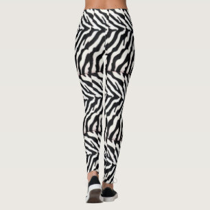 LEGGINGS PEAU ZEBRA BLANCHE NOIR IMPRIMÉE