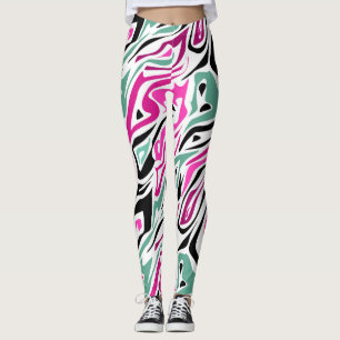 Leggings Peau zèbre abstrait sans couture cuir moderne noir