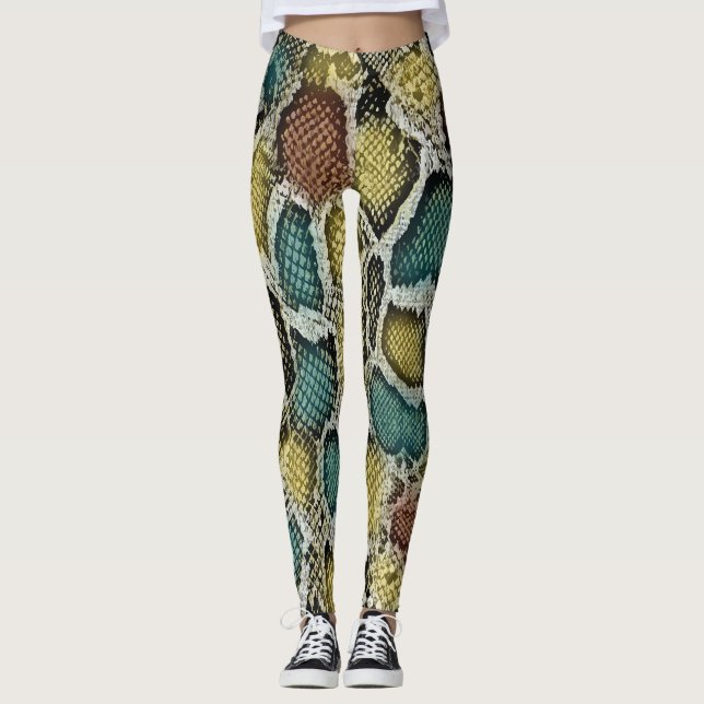 Leggings Peaux de serpent colorées : conception transparent (Devant)