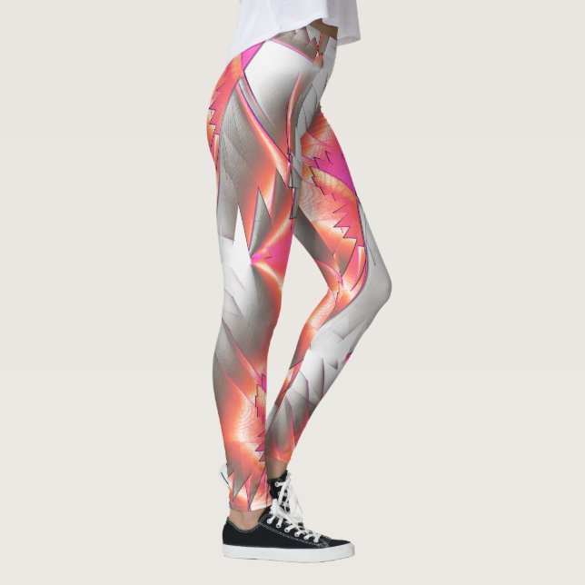 Leggings Pêche flashy à rose, extrêmement rugueux numérisé (Droite)