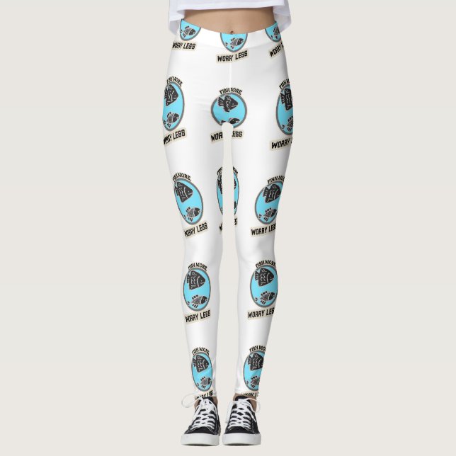 Leggings Pêche Plus Inquiète Moins (Devant)