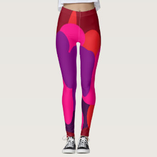Leggings Peignoir rose profond violet et couleurs du vin de