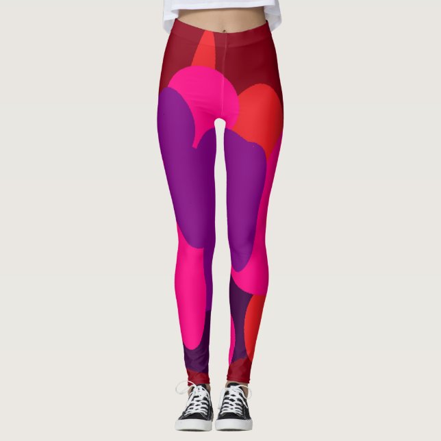 Leggings Peignoir rose profond violet et couleurs du vin de (Devant)