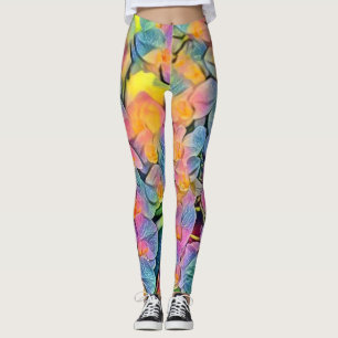 Leggings Peinture à l'aquarelle de fleurs d'orchidées multi
