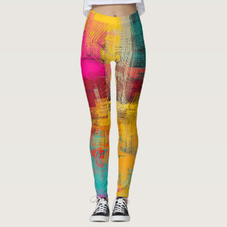Leggings Peinture à l'huile Abstraite, arrière - plan expre